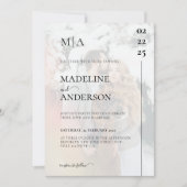 Elegant Monogram Black White Overlay Foto bruiloft Kaart (Voorkant)