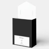 Elegant Monogram Black & White Wedding Bedankdoosjes (Geopend)