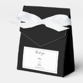 Elegant Monogram Black & White Wedding Bedankdoosjes (Voorkant Zijde)