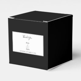Elegant Monogram Black & White Wedding Bedankdoosjes