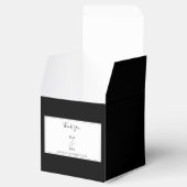 Elegant Monogram Black & White Wedding Bedankdoosjes (Geopend)