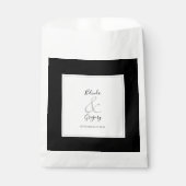 Elegant Monogram Black & White Wedding Bedankzakje (Voorkant)