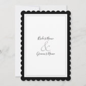 Elegant Monogram Black & White Wedding Invitation Kaart (Achterkant)