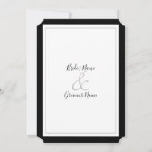 Elegant Monogram Black & White Wedding Invitation Kaart (Achterkant)