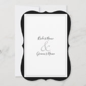 Elegant Monogram Black & White Wedding Kaart (Achterkant)