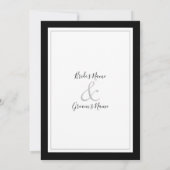 Elegant Monogram Black & White Wedding Kaart (Achterkant)