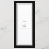Elegant Monogram Black & White Wedding Menu (Achterkant)