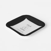 Elegant Monogram Black & White Wedding Papieren Bordje (Gebogen)