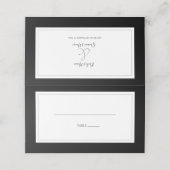 Elegant Monogram Black & White Wedding Plaatskaartje (Buitenkant ongevouwen)