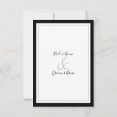 Elegant Monogram Black & White Wedding RSVP Kaartje (Achterkant)