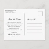 Elegant Monogram Black White Wedding Save the Date Aankondigingskaart (Achterkant)