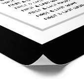 Elegant Monogram Black White Wedding Seding Chart Poster (Hoek)