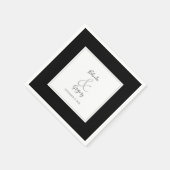 Elegant Monogram Black & White Wedding Servet (Hoek)