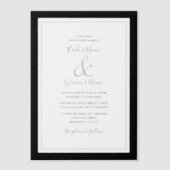 Elegant Monogram Black & White Wedding Vellum Uitnodigingen (Voorkant)