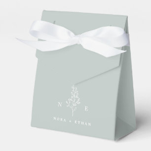 Elegant Monogram Blad Wijze Groene Bruiloft Bedankdoosjes