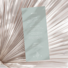 Elegant Monogram Blad Wijze Groene Bruiloft Menu