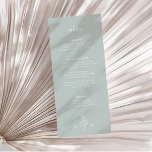 Elegant Monogram Blad Wijze Groene Bruiloft Menu