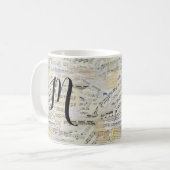 Elegant Monogram  Bladmuziek Koffiemok (Voorkant links)