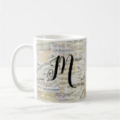 Elegant Monogram  Bladmuziek Koffiemok (Links)