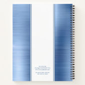 Elegant monogram blauw bedrijf notitieboek (Achterkant)