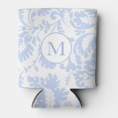 Elegant Monogram Blauw Bloemen Botanisch Blikjeskoeler (Voorkant)