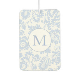 Elegant Monogram Blauw Bloemen Botanisch Luchtverfrisser