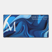 Elegant Monogram Blauw Bureaumat (Voorkant)