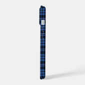 Elegant Monogram Blauw Geruit iPhone 15 Case (Linkerkant)