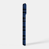 Elegant Monogram Blauw Geruit iPhone 15 Case (Rechterkant)