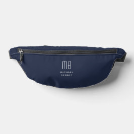 Elegant monogram blauw heuptasje