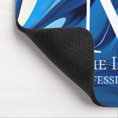 Elegant Monogram Blauw Muismat (Hoek)