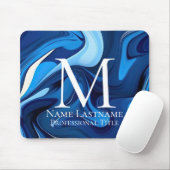 Elegant Monogram Blauw Muismat (Met muis)