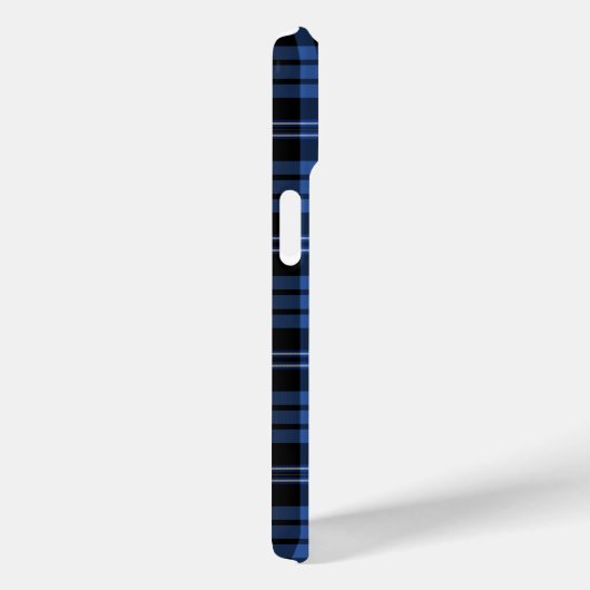 Elegant Monogram Blauw Plaid Case-Mate iPhone Case (Achterkant / Rechts)