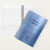 Elegant Monogram Blauw Reis Notitieboek (Binnen)