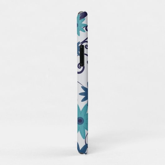 Elegant monogram blauw turquoise - patroon Case-Mate iPhone case (Achterkant/rechts)