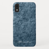 Elegant Monogram Blauwgroen Aqua Blue Velvet Case-Mate iPhone Case (Achterkant)