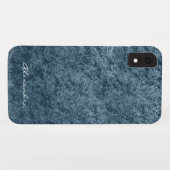 Elegant Monogram Blauwgroen Aqua Blue Velvet Case-Mate iPhone Case (Achterkant (horizontaal))