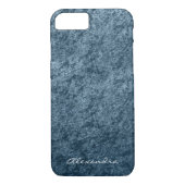 Elegant Monogram Blauwgroen Aqua Blue Velvet Case-Mate iPhone Case (Achterkant)