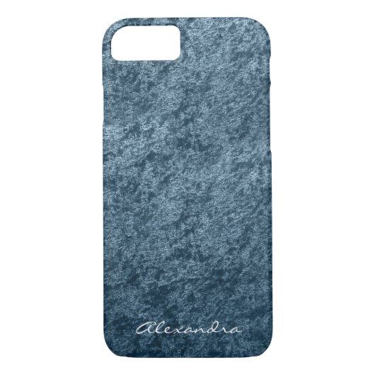 Elegant Monogram Blauwgroen Aqua Blue Velvet Case-Mate iPhone Case (Achterkant)