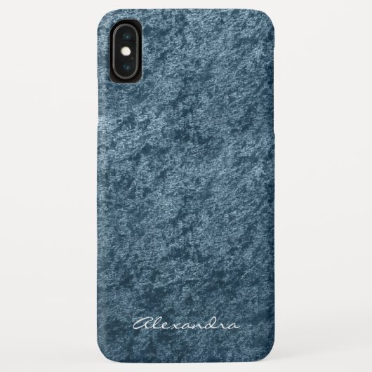 Elegant Monogram Blauwgroen Aqua Blue Velvet Case-Mate iPhone Case (Achterkant)
