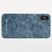 Elegant Monogram Blauwgroen Aqua Blue Velvet Case-Mate iPhone Case (Achterkant (horizontaal))