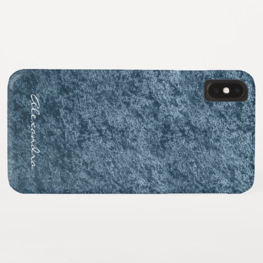 Elegant Monogram Blauwgroen Aqua Blue Velvet Case-Mate iPhone Case (Achterkant (horizontaal))