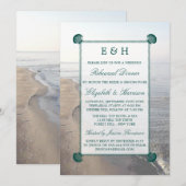 Elegant monogram, Blauwgroen hoofdhuid repetitie d Kaart (Voorkant / Achterkant)