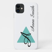 Elegant Monogram Blauwgroen ontwerp aftrekken Case-Mate iPhone Case (Achterkant)