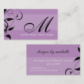 elegant; monogram bloeien visitekaartje (Voorkant / Achterkant)