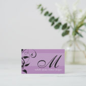elegant; monogram bloeien visitekaartje (Staand voorkant)