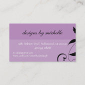 elegant; monogram bloeien visitekaartje (Achterkant)