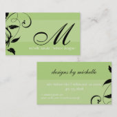 elegant; monogram bloeien visitekaartje (Voorkant / Achterkant)