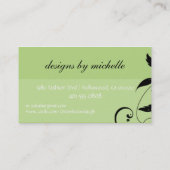 elegant; monogram bloeien visitekaartje (Achterkant)