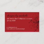 elegant; monogram bloeien visitekaartje (Achterkant)